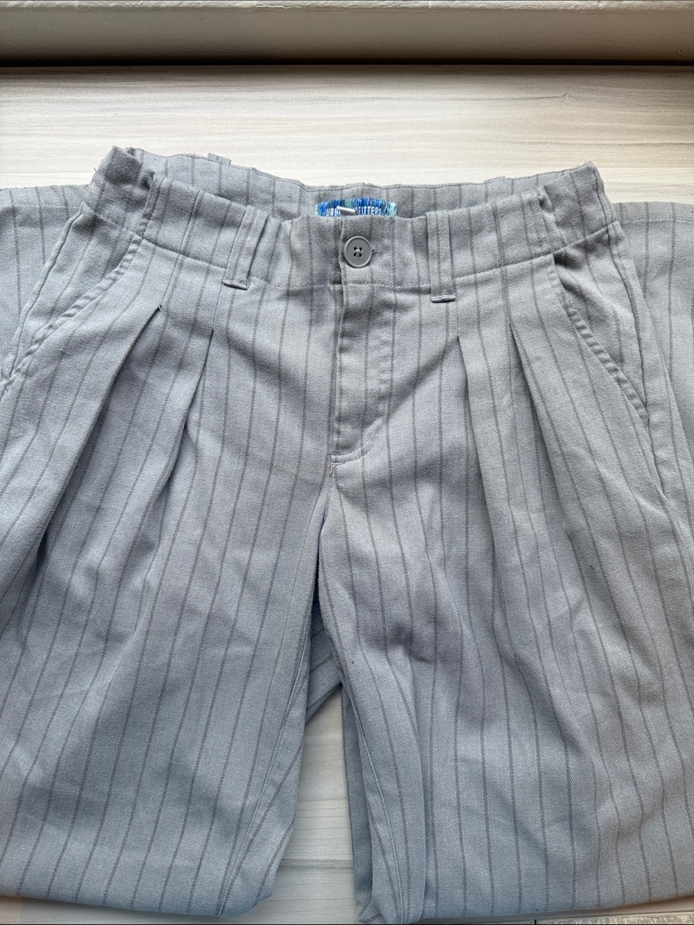 Urban Outfitters Grey Wide Leg Pinstripe Pant